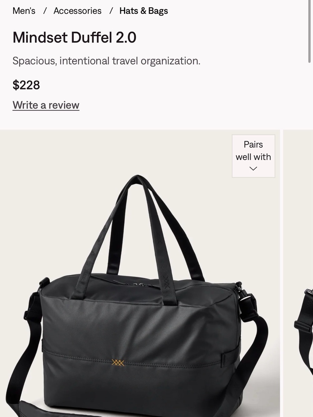 Rhone Duffel – Black Travel Duffel